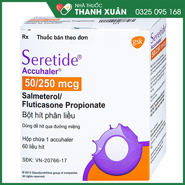 Seretide Accuhaler 50/250mcg liều bột hít điều trị hen suyễn